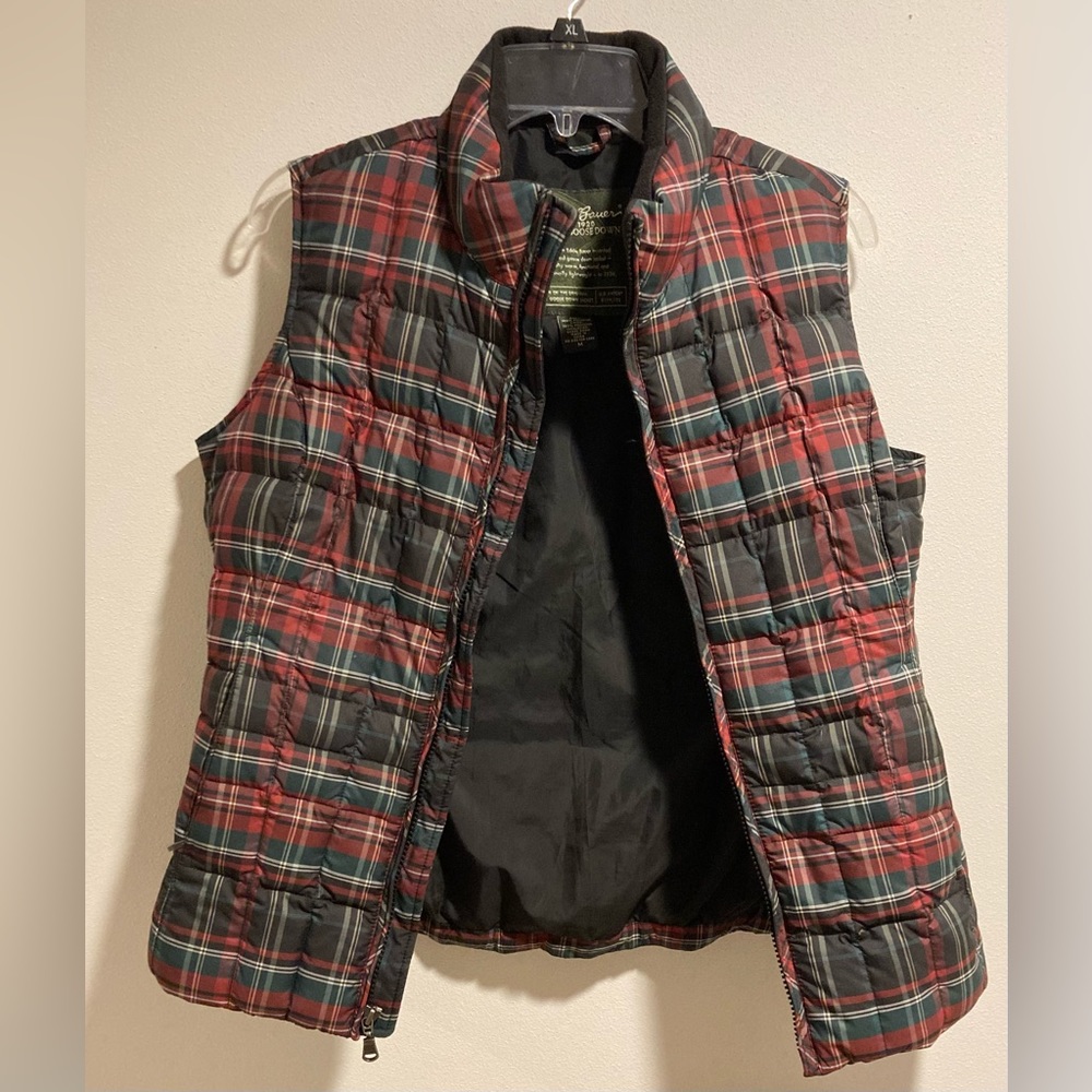 Eddie Bauer Premium Goose Down Plaid Vest Women’s Medium